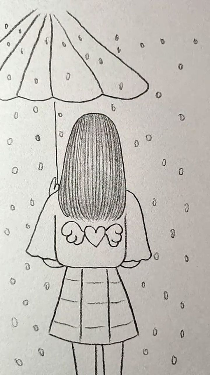 打伞的女人背影图片