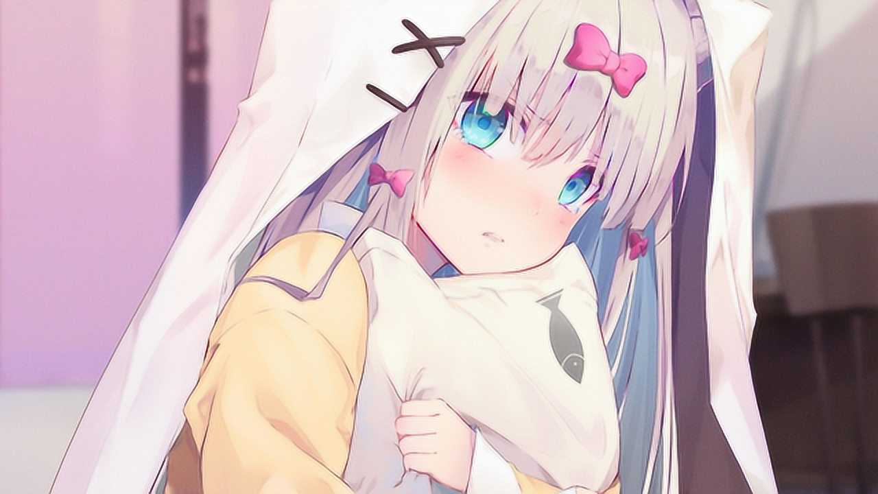 动漫美图和头像-可爱女孩害羞脸