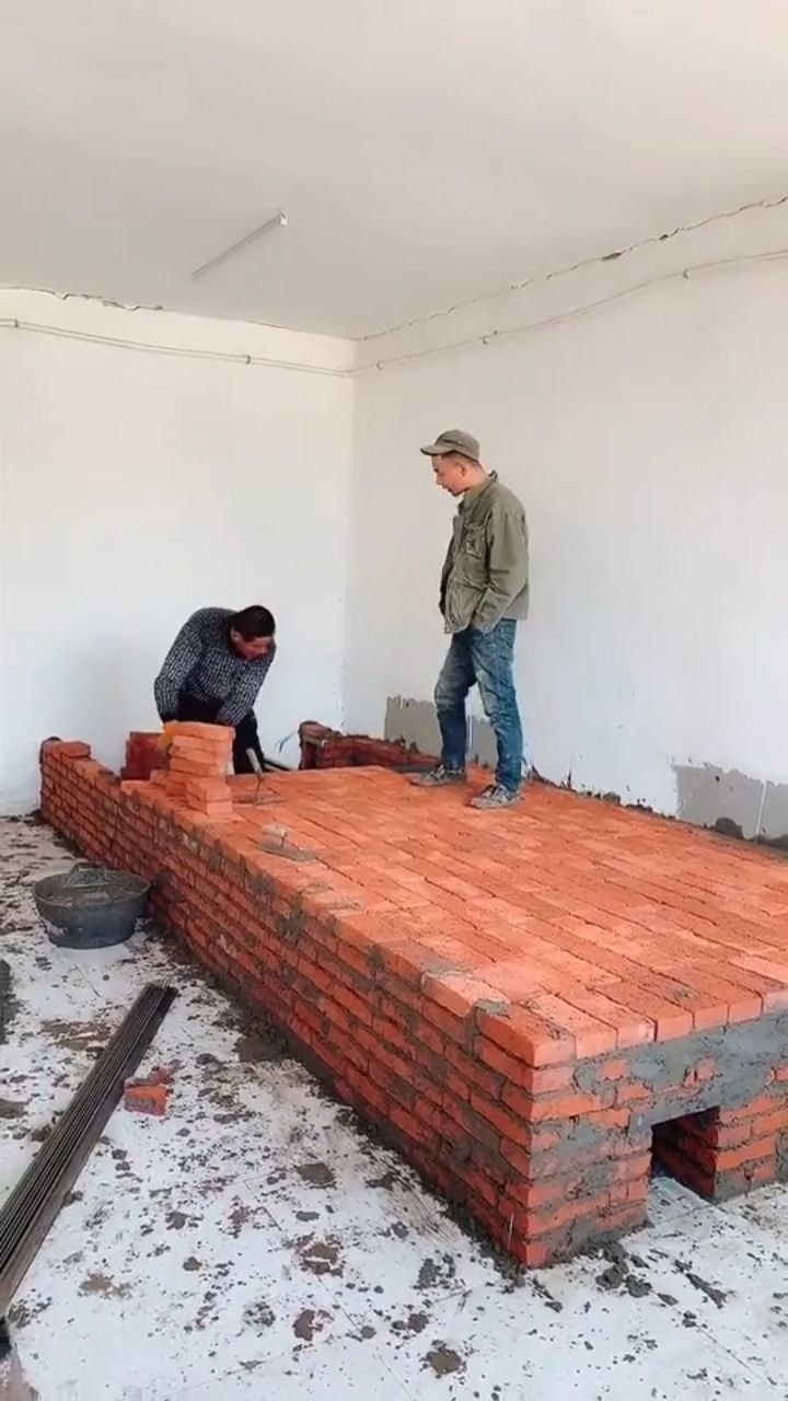请来的东北砌炕师傅,正宗的东北火炕