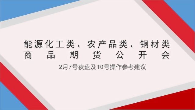 2月7号夜盘及10号商品期货(日内)操作参考建议