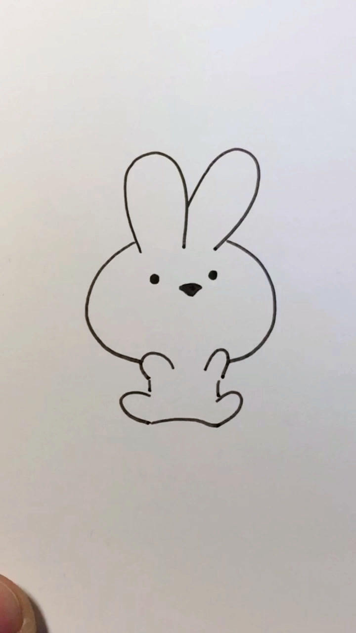 简笔画,涂鸦卡通小动物,小兔子求抱抱