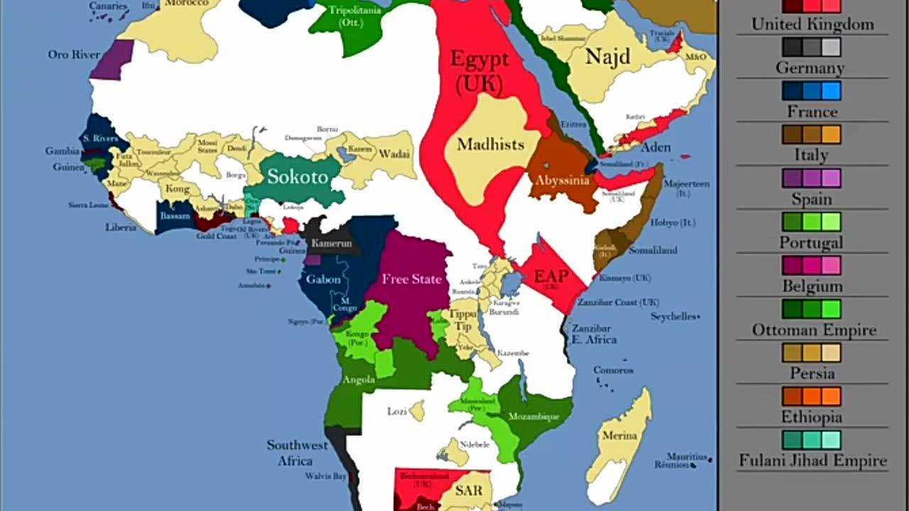 非洲大陆历史地图各方势力先后登场非洲不是非洲人的非洲