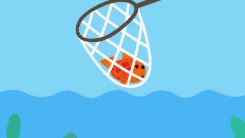 简笔画:是谁从河里捞起来一条可爱的鱼