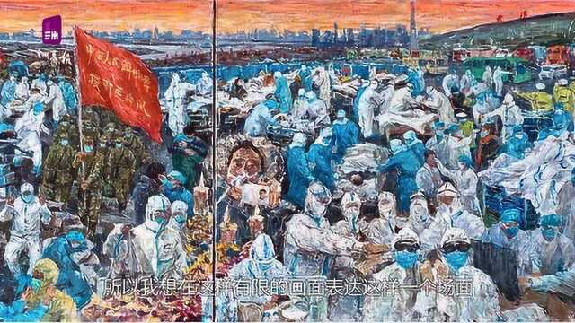 《曙光再现》!甘肃画家张玉泉全景式油画作品向白衣战士致敬