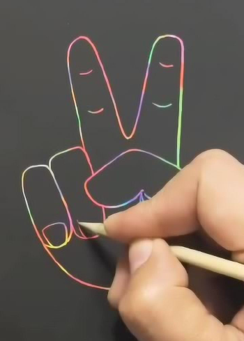 胜利手势的正确画法,好画也好看,快来学起来吧