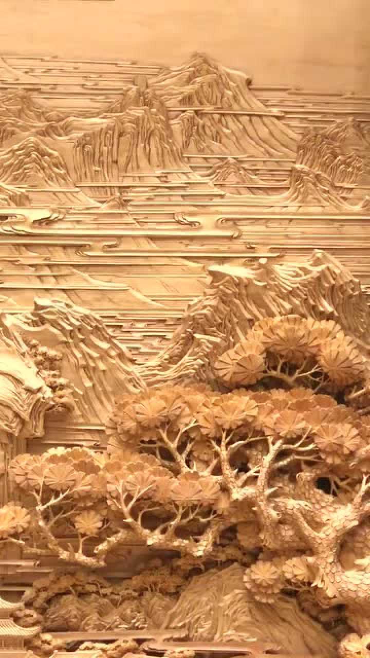 大型东阳木雕锦绣中华厉害了真是国宝啊