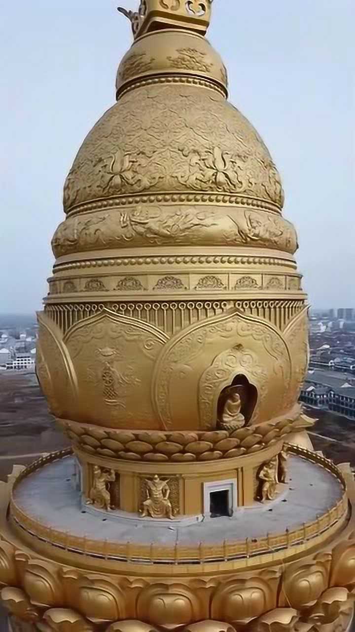 航拍山东,这就是山东汶上,佛牙殿真的好壮观