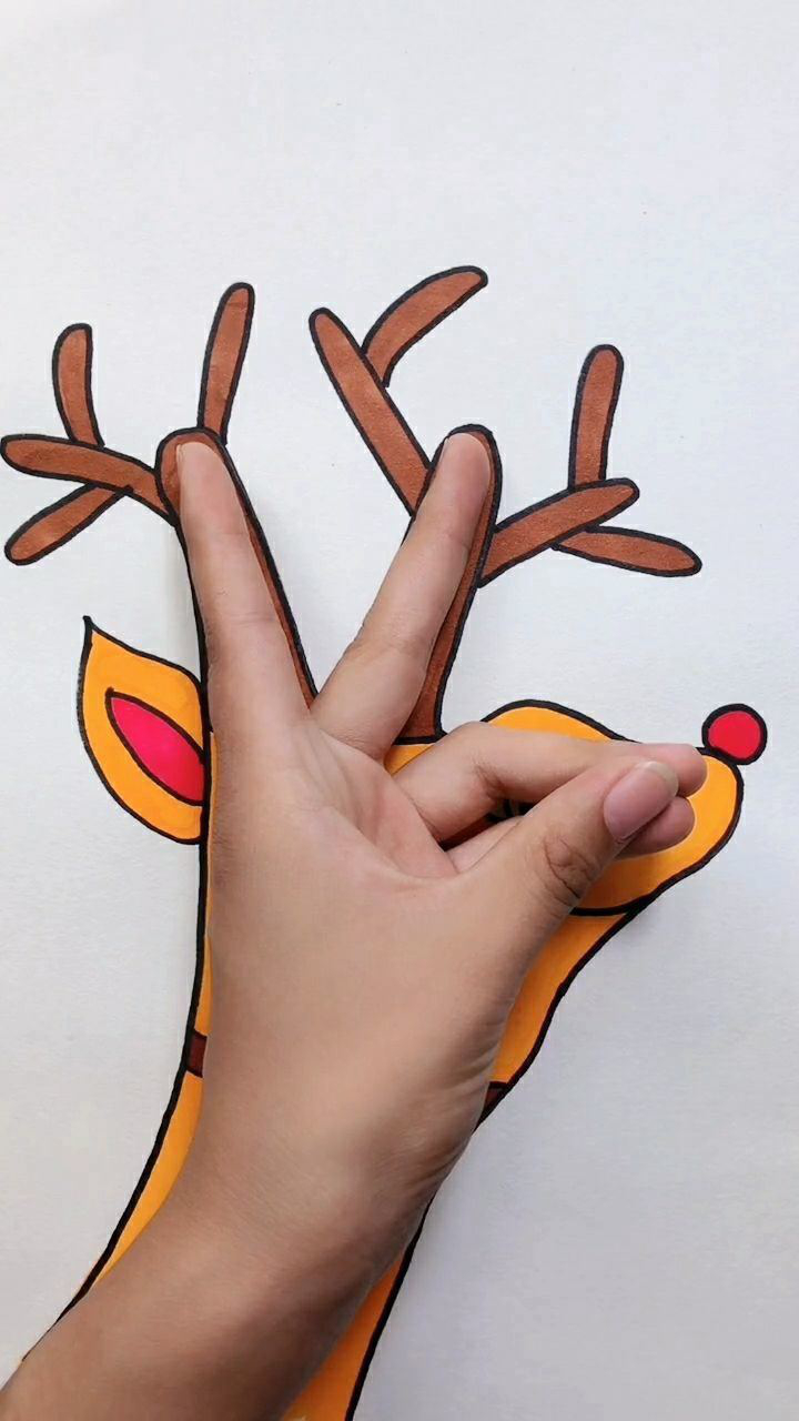 原来手掌可以画出这么小动物今天真是长见识了呀