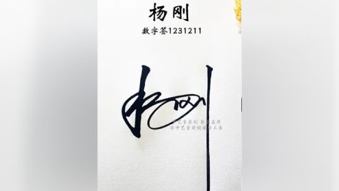 杨字数字签名写法 杨:123,局部夸张形成视觉张力,整体包含在一起,简单