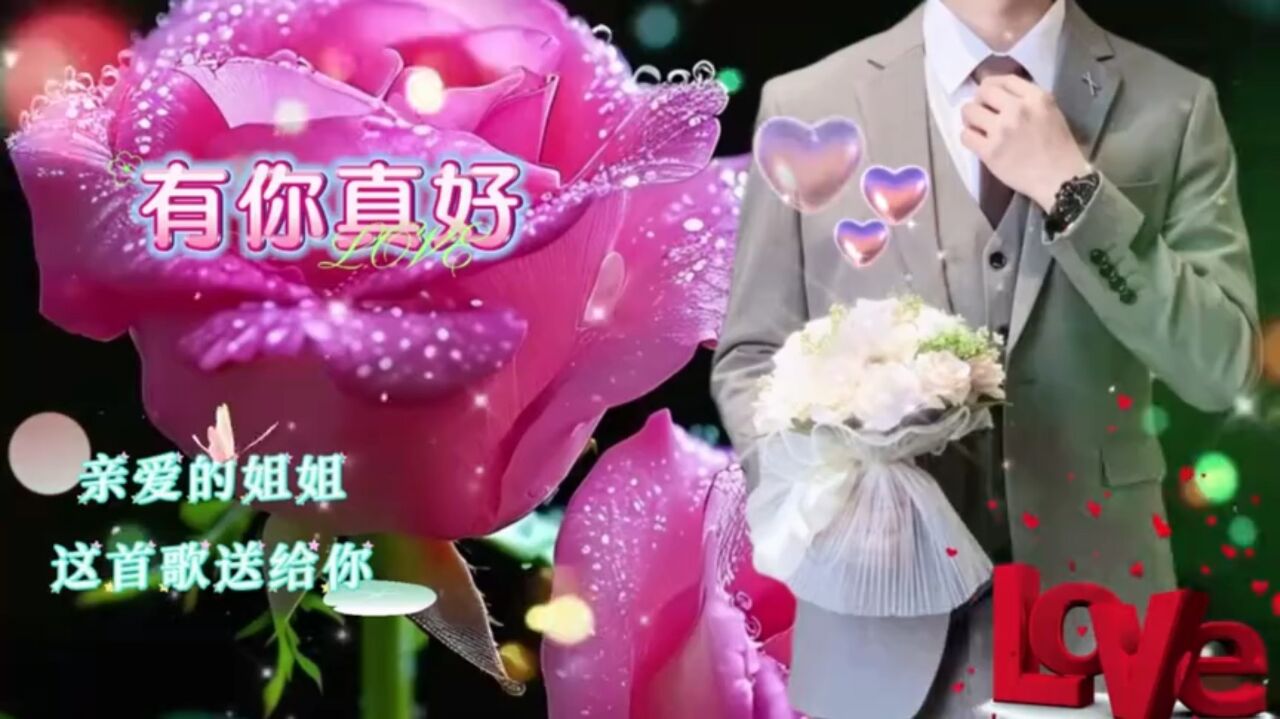 《在我心里都是你》亲爱的宝贝姐姐心中唯有你，为你情动，为你着迷，爱你的心此生不变，想你到老，无怨无悔！