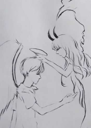 看漫画大师教你怎么画天使与恶魔,这翅膀太好看了,网友:想学!