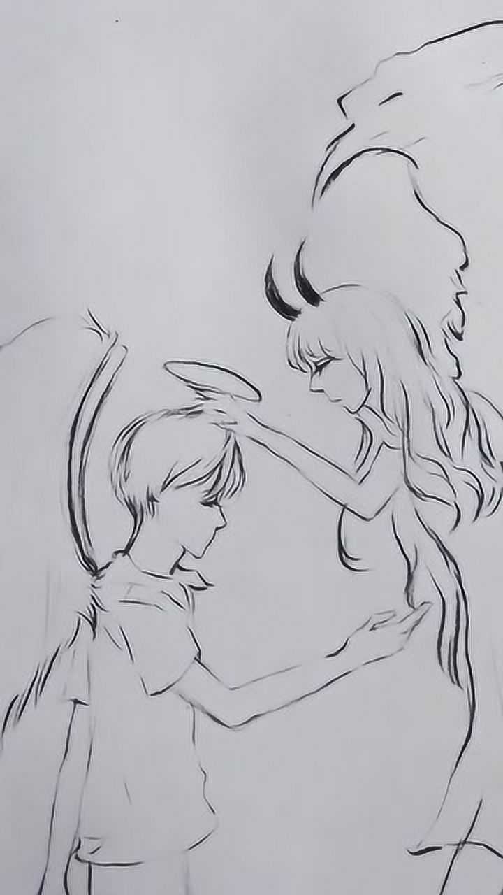 看漫画大师教你怎么画天使与恶魔,这翅膀太好看了,网友:想学!