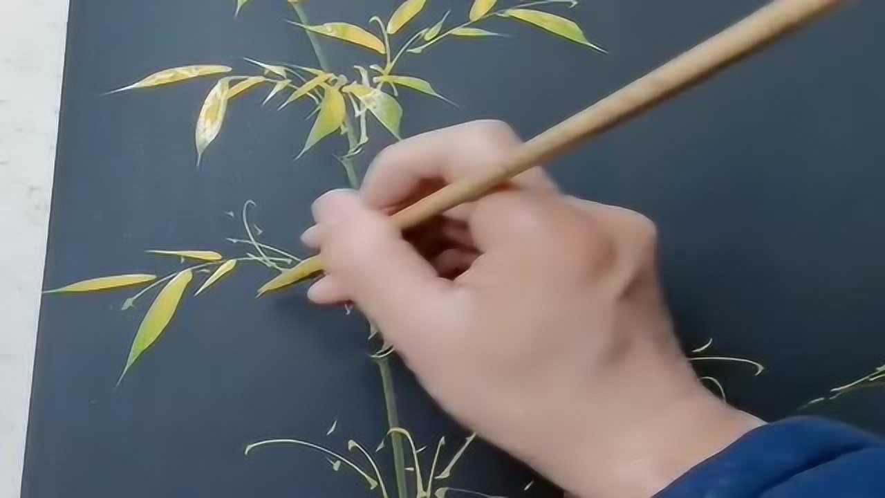 竹子上的树叶这样画更显神韵这操作不愧是绘画大师