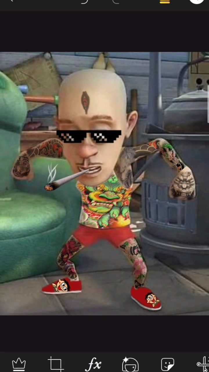 把光头强p成精神小伙的样子p的时候我都忍不住笑了