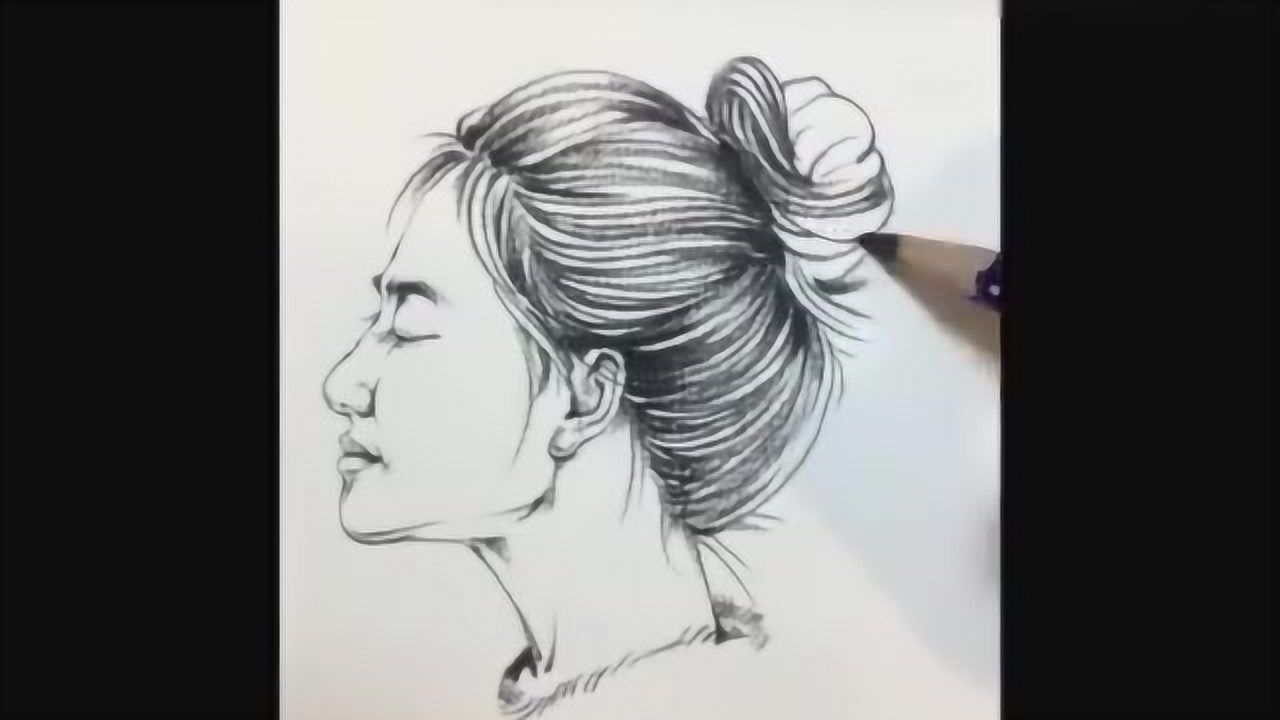 丸子头画法完整视频.作者 i 朱丹速写 速写 艺考 遇见艺术