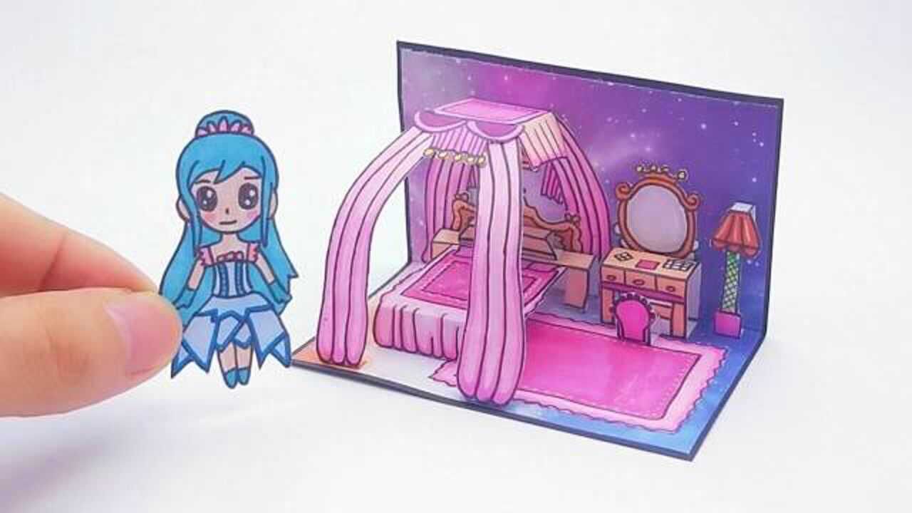 叶罗丽陈思思同款立体房间卡盖上变成扁的这手工太可爱了