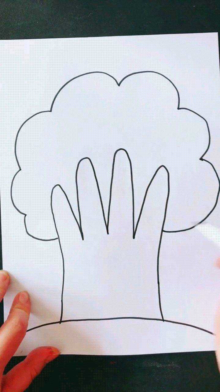 手掌画大树,你学会了吗?