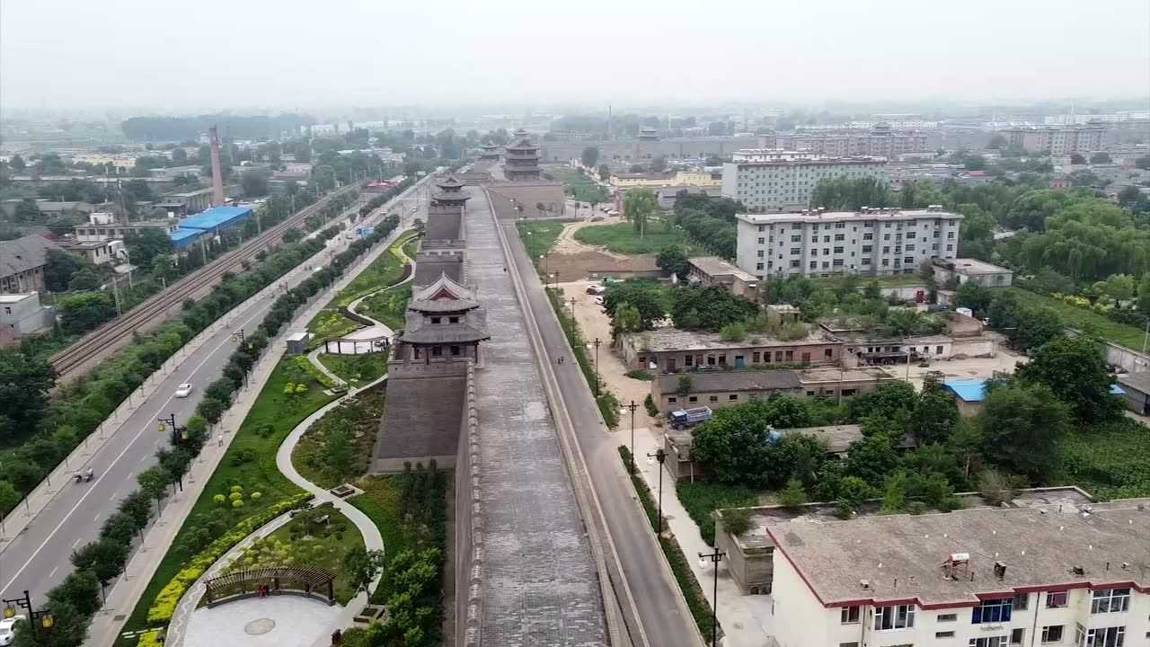 山西忻州古城航拍