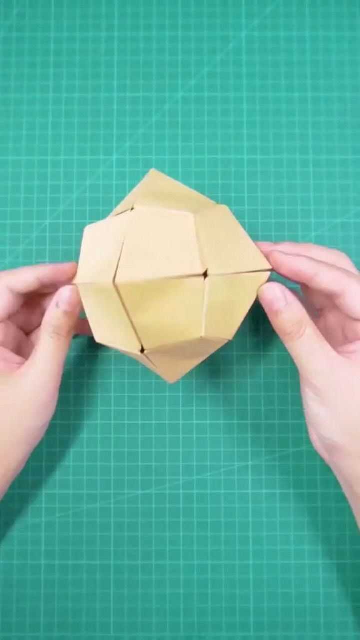 手工可以变成球的镂空立方体简单好玩的折纸减压玩具