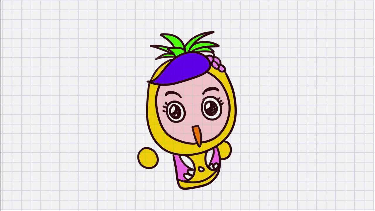 果宝特攻简笔画:画果宝特攻里的菠萝小薇简笔画