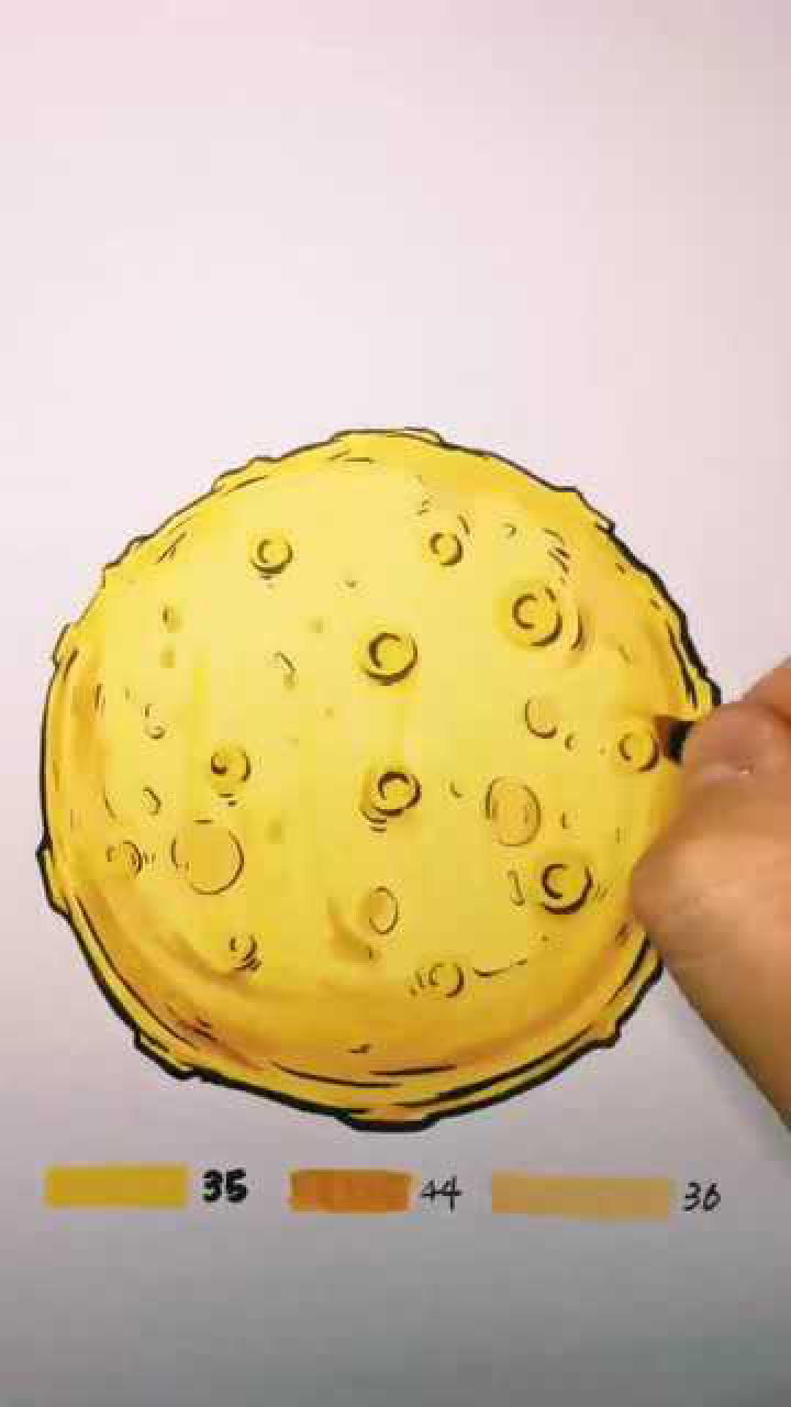 马克笔画画黄色系几种颜色怎么用最后描边太赞了