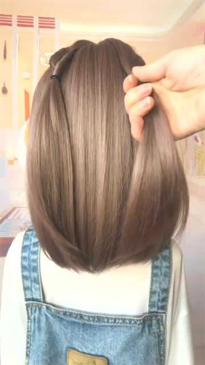 短发也可以扎的洋气高马尾,后面看很有个性,喜欢的试试