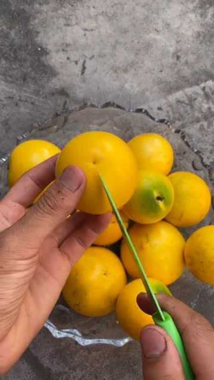 第一次吃黄金果,味道有点像芒果,网友:还没吃过