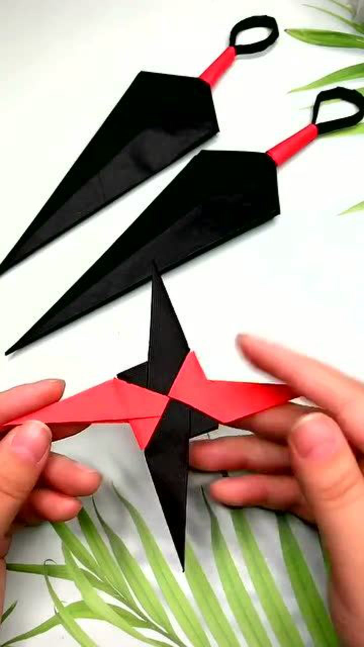 折纸教程:用纸也能折出飞镖,你们学会了吗