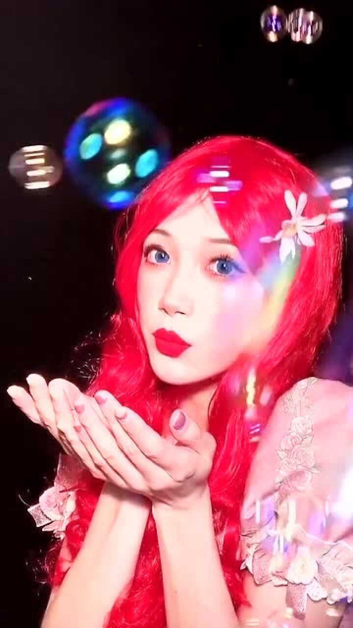 迪士尼公主爱丽儿妆容这化妆技术不是一般人能学会啊闪到眼了