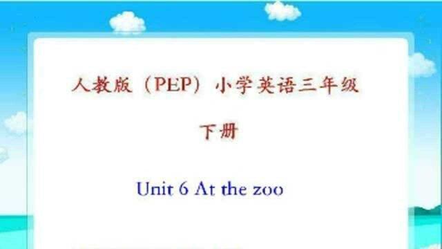 PEP英语三年级下Unit 6 At the zoo英语教材同步动画