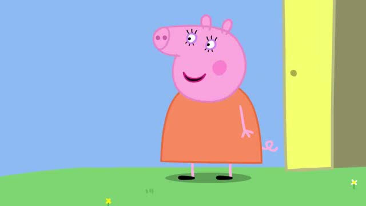 小猪佩奇猪爸爸真是悲惨佩奇骑车上学他要跑着在后面追
