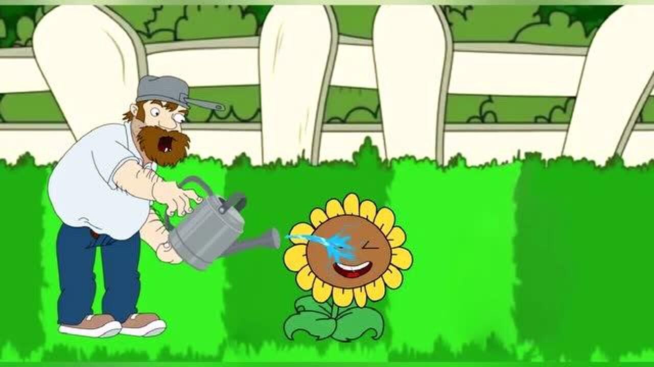 植物大战僵尸戴夫给向日葵浇水