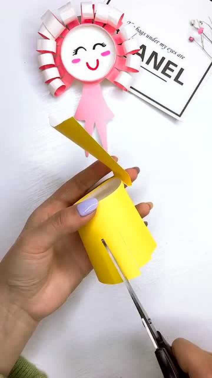 用纸杯做的娃娃笑脸,小朋友,你们想学吗?_腾讯视频