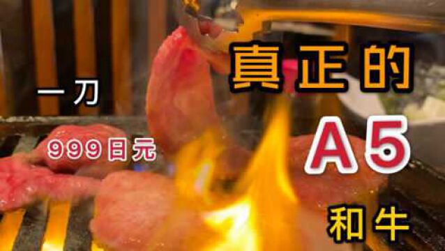 日本东京小巷子的烤肉店,999日元一份和牛,焦褐色中透露桃红