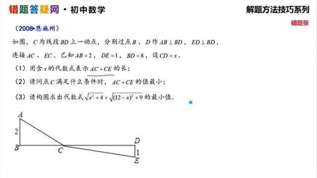 初中数学100招【解题方法技巧篇】构造法解题 构造勾股2008湖北恩施