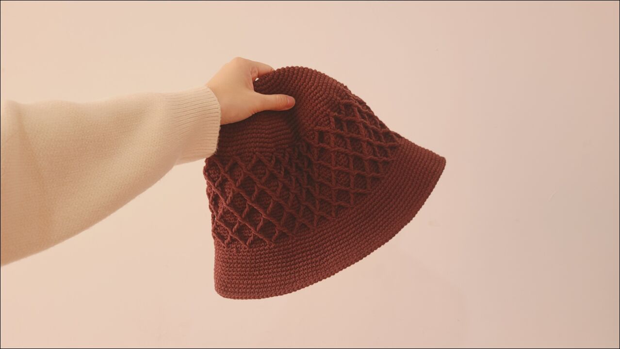 普通毛线,基础短针,就能钩织出好看实用的渔夫帽