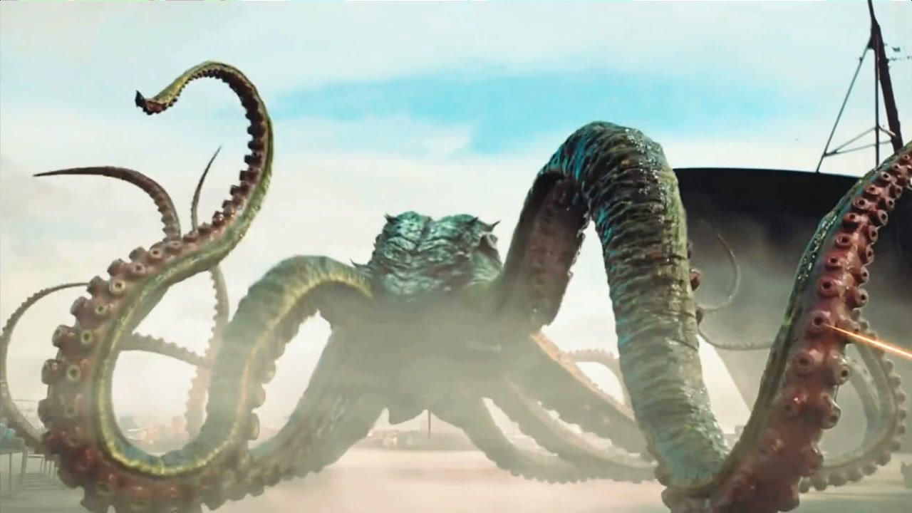 巨型章鱼怪攻击人类队友来支援还是来送人头的