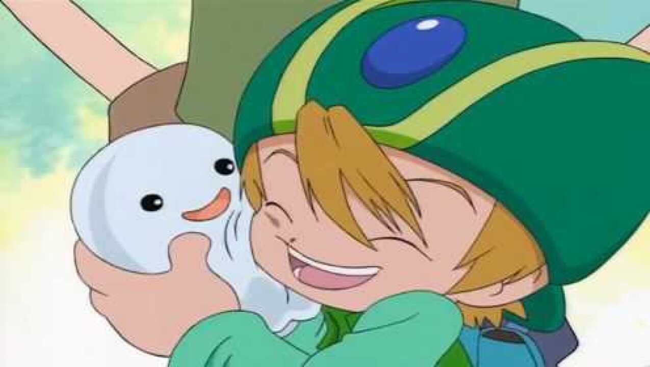 数码宝贝天使兽数码蛋孵化成功超萌浮游兽跟阿武抱抱