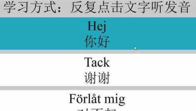 瑞典语学习网站 每句有发音 快速学瑞典语