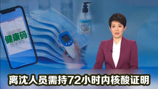 辽宁沈阳:严控冬季疫情反弹 离沈人员需持72小时内核酸证明