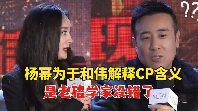 杨幂给于和伟普及CP含义,听到杨幂的讲解,是饭圈老磕学家了!