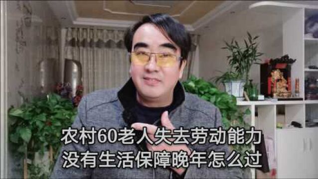 农村60以上老人失去劳动能力,没有生活来源,他们晚年生活怎么过