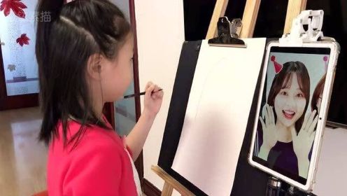 6岁女儿素描小玲！难道我培养成了一位儿童画家？