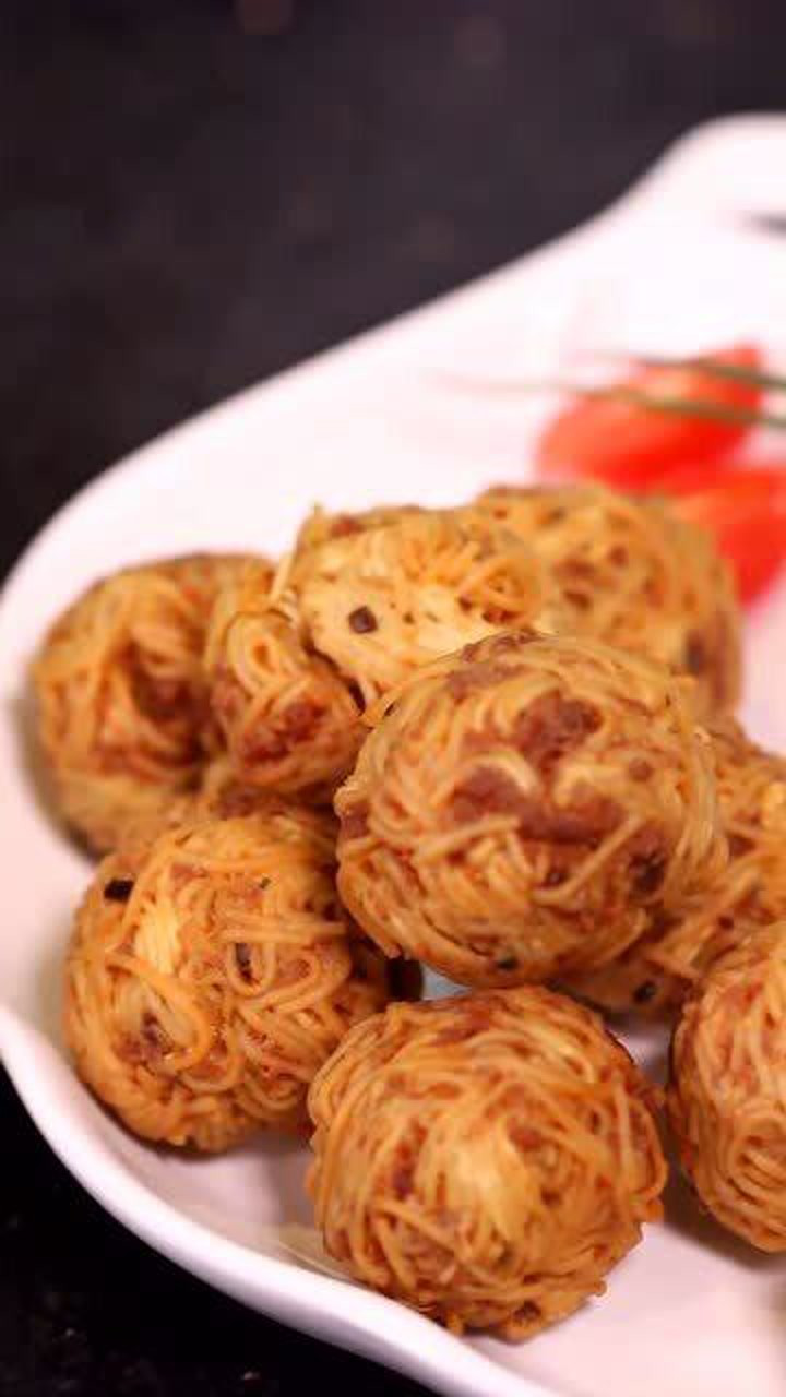挂面新吃法,团成圆子超美味,太好吃了!