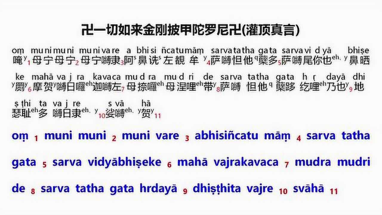 卍大随求七小咒(灌顶真言)卍梵音_腾讯视频