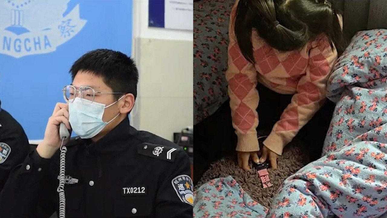 6岁女孩赖床被打屁股躲被窝里打电话报警警察赶到时家长懵了