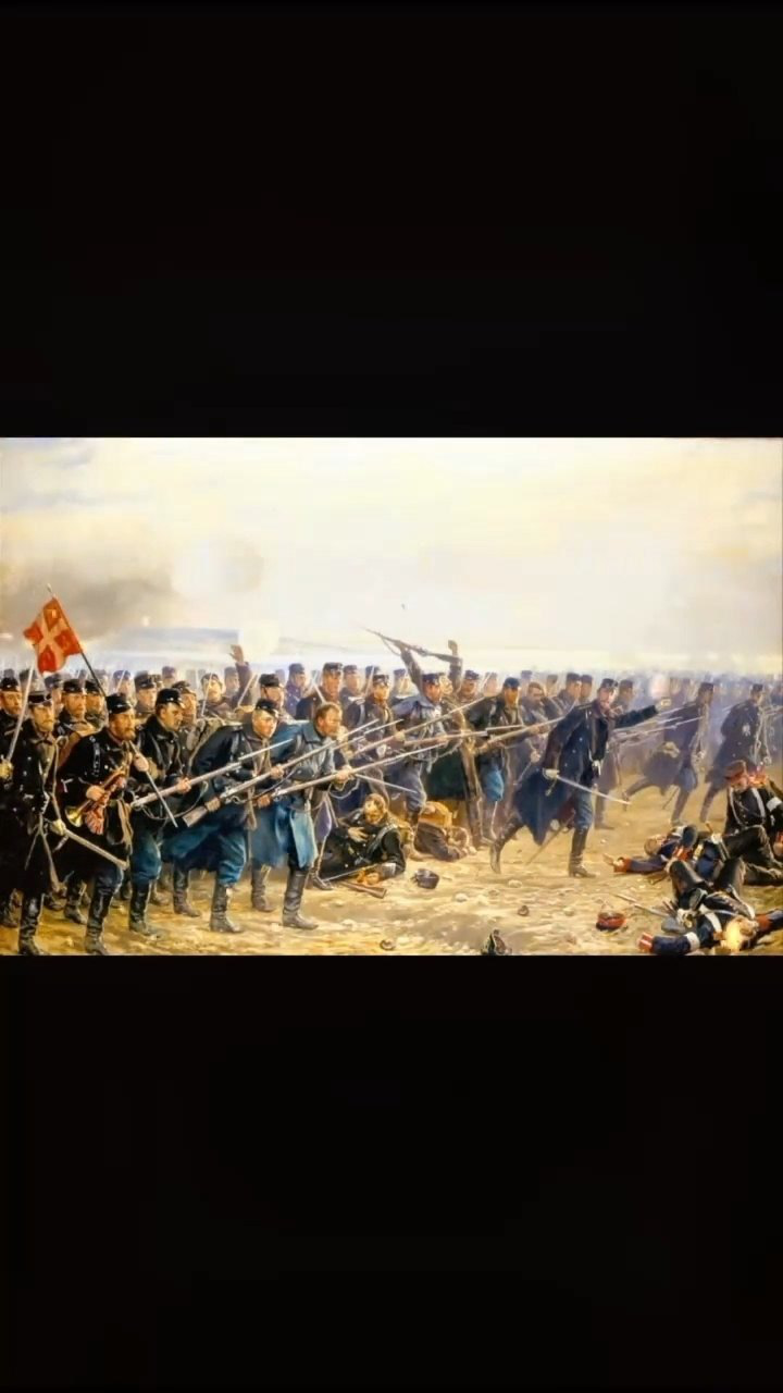 第二次石勒苏益格战役片段出自电影1864油画为丹麦第八旅的冲锋战争