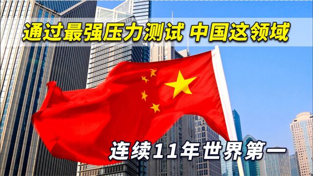 中国经过最强压力测试,这个领域已连续11年保持全世界第一