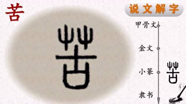 写好汉字一笔一画,读懂汉字前世今生——田楷欧体“心经”苦字书法,“苦”字说解(26)