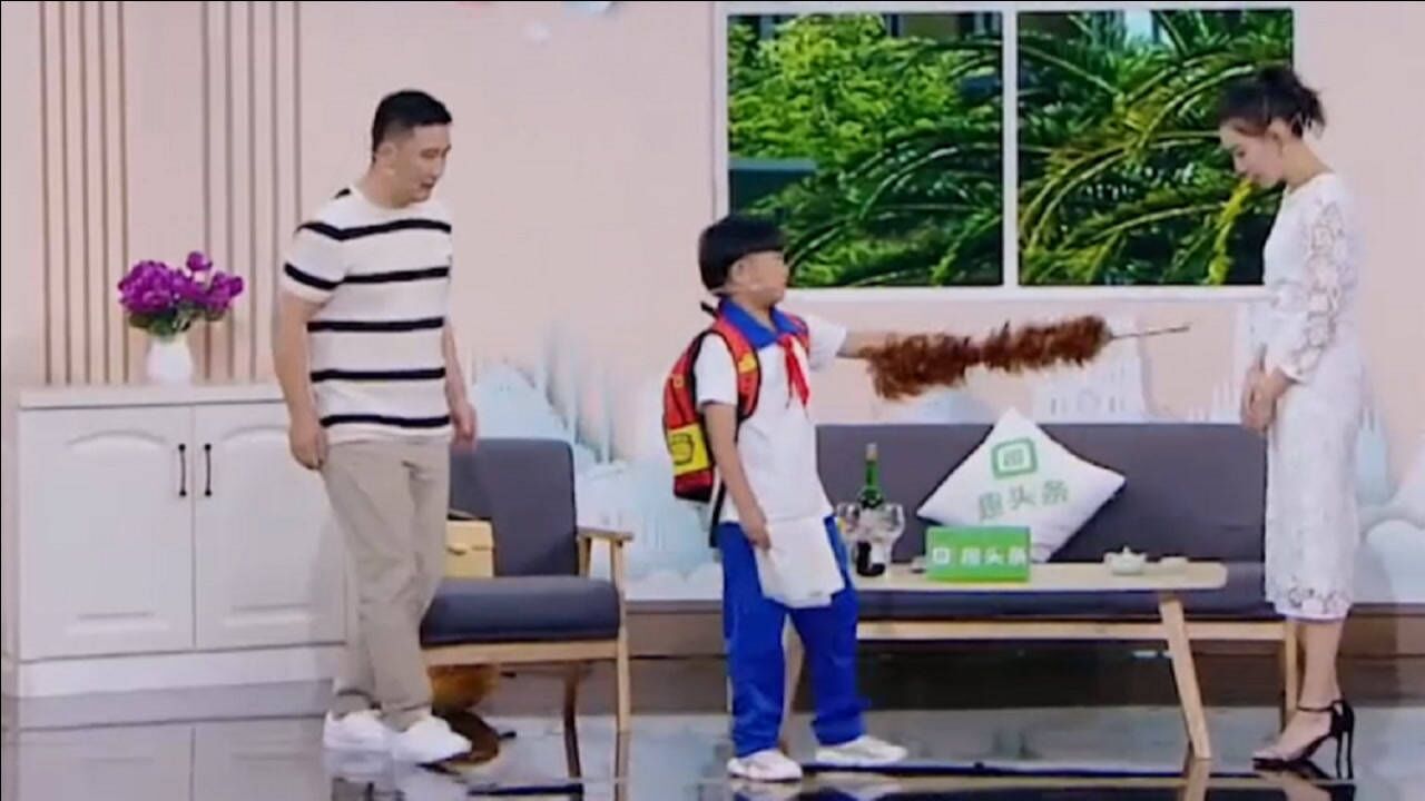 杨树林儿子考试考砸，一回家就撅屁股准备挨打，这么自觉的孩子不多了_高清